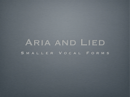 Aria and Lied