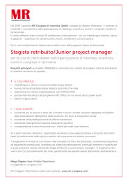 Stagista retribuito/Junior project manager