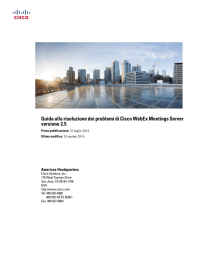 Guida alla risoluzione dei problemi di Cisco WebEx Meetings Server