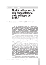 Novità nell`approccio alla psicopatologia dello sviluppo del DSM-5