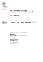 L`adesione della Russia al WTO