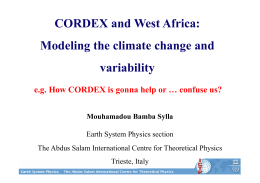 CORDEX and West Africa: Modeling the climate change