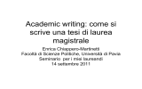 Come si scrive una tesi - Università degli studi di Pavia