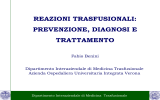 Reazioni trasfusionali - Azienda Ospedaliera Universitaria Integrata
