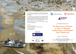 the protection of persons in times of disasters