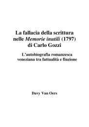 La fallacia della scrittura nelle Memorie inutili (1797) di Carlo Gozzi