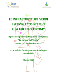 le infrastrutture verdi i servizi ecosistemici e la green economy