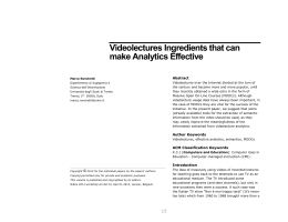 Videolectures Ingredients that can make Analytics - CEUR