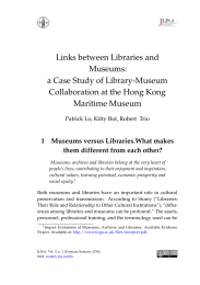 Links between Libraries and Museums: a Case Study of