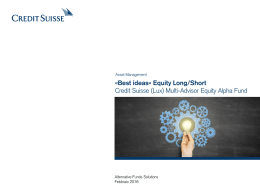«Best ideas» Equity Long/Short Credit Suisse (Lux) Multi