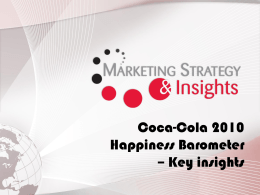 Coca-Cola 2010 Happiness Barometer – Key insights