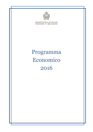 Programma Economico 2016 - Segreteria di Stato per le Finanze