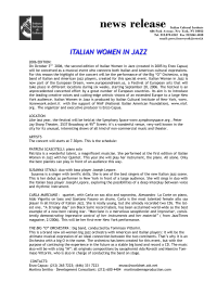 ITALIAN WOMEN IN JAZZ