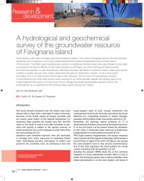 A hydrological and geochemical survey of the groundwater