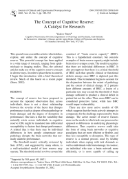 The Concept of Cognitive Reserve: A Catalyst for Research