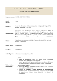 Curriculum Vitae sintetico di: SALVATORE LA MENDOLA (Formato