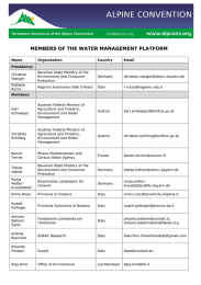 MEMBERS OF THE WATER MANAGEMENT PLATFORM