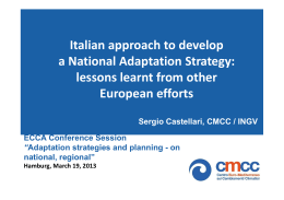 Italian approach to develop a National Adaptation Strategy: lessons