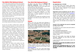 The GRICU PhD National School The 2015 PhD National