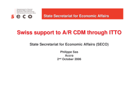 Swiss support to A/R CDM through ITTO