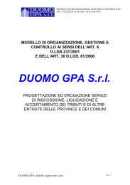 DUOMO-GPA modello organizzativo