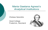 Maria Gaetana Agnesi`s Analytical Institutions