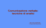 Comunicazione verbale: tecniche di analisi