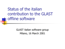 Status of the italian contribution to the GLAST offline software