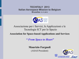TECHITALY 2013 Italian Aerospace Mission to Belgium Bruxelles