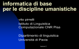 Presentazione di PowerPoint - Istituto di Linguistica Computazionale