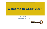 Welcome to CLEF 2005 - Consiglio Nazionale delle Ricerche