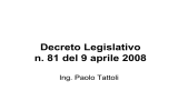 Decreto Legislativo n. 81 del 9 aprile 2008