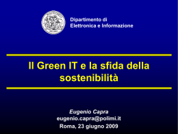 Cos`è il Green IT? - Facoltà di Economia