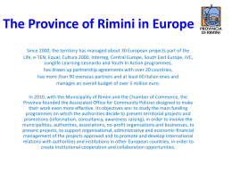 The Province of Rimini in Europe
