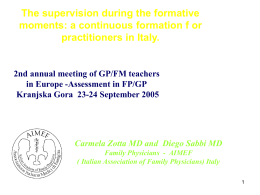 The supervision during the formative moments: a