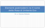 Elementi postmoderni ne Il nome della Rosa di Umberto Eco