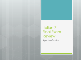 Italian 7 Final Exam Review