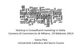 Startup e Crowdfund investing in Italia Camera di Commercio di