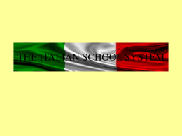 THE ITALIAN SCHOOL SYSTEM