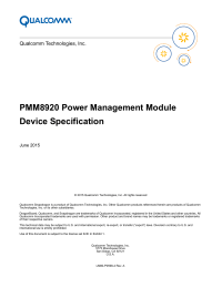PMM8920 Power Management Module Device Specification