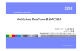 WebSphere DataPower製品のご紹介 WebSphere DataPower 日本アイ・ビー・エム株式会社 ソフトウェア事業