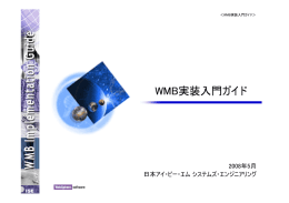 WMB実装入門ガイド 2008年5月 日本アイ・ビー・エム システムズ・エンジニアリング ＜WMB実装入門ガイド＞