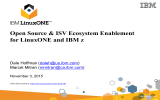 Open Source &amp; ISV Ecosystem Enablement for LinuxONE and IBM z  (