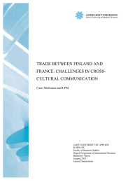 TRADE BETWEEN FINLAND AND FRANCE: CHALLENGES IN CROSS- CULTURAL COMMUNICATION