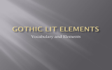Vocabulary and Elements