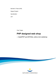 PHP designed web shop – CakePHP and MYSQL online mini webshop
