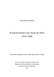 El marcel·linisme a les Terres de l’Ebre (1914-1939) Josep Sancho Sancho