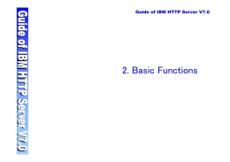 2. Basic Functions Guide of IBM HTTP Server V7.0