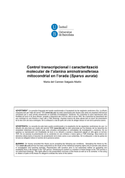 Control transcripcional i caracterització molecular de l’alanina aminotransferasa mitocondrial en l’orada (