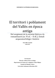 El territori i poblament del Vallès en época antiga